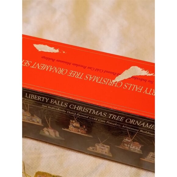 Liberty Falls Christmas Tree Ornament Set 6 Hand Painted L01 Vintage 90s - Picture 5 of 10